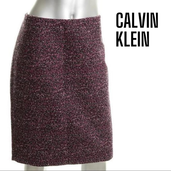 Calvin Klein NWT Purple/Magenta/Black/Cream Zinnia Lined Pencil Skirt, 12 - Picture 1 of 5